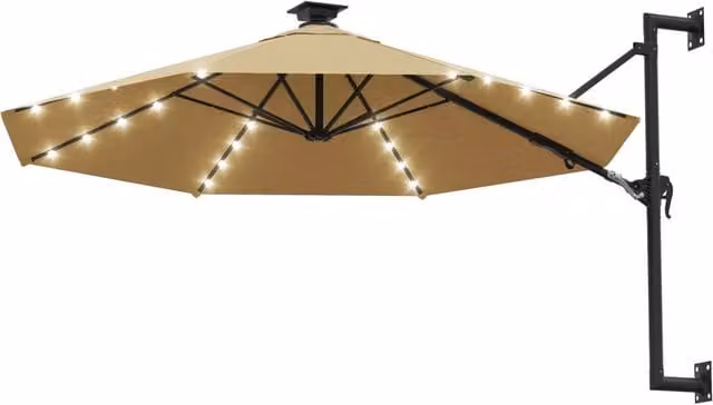 Ombrellone da giardino a parete Videx con LED beige diametro 300 cm