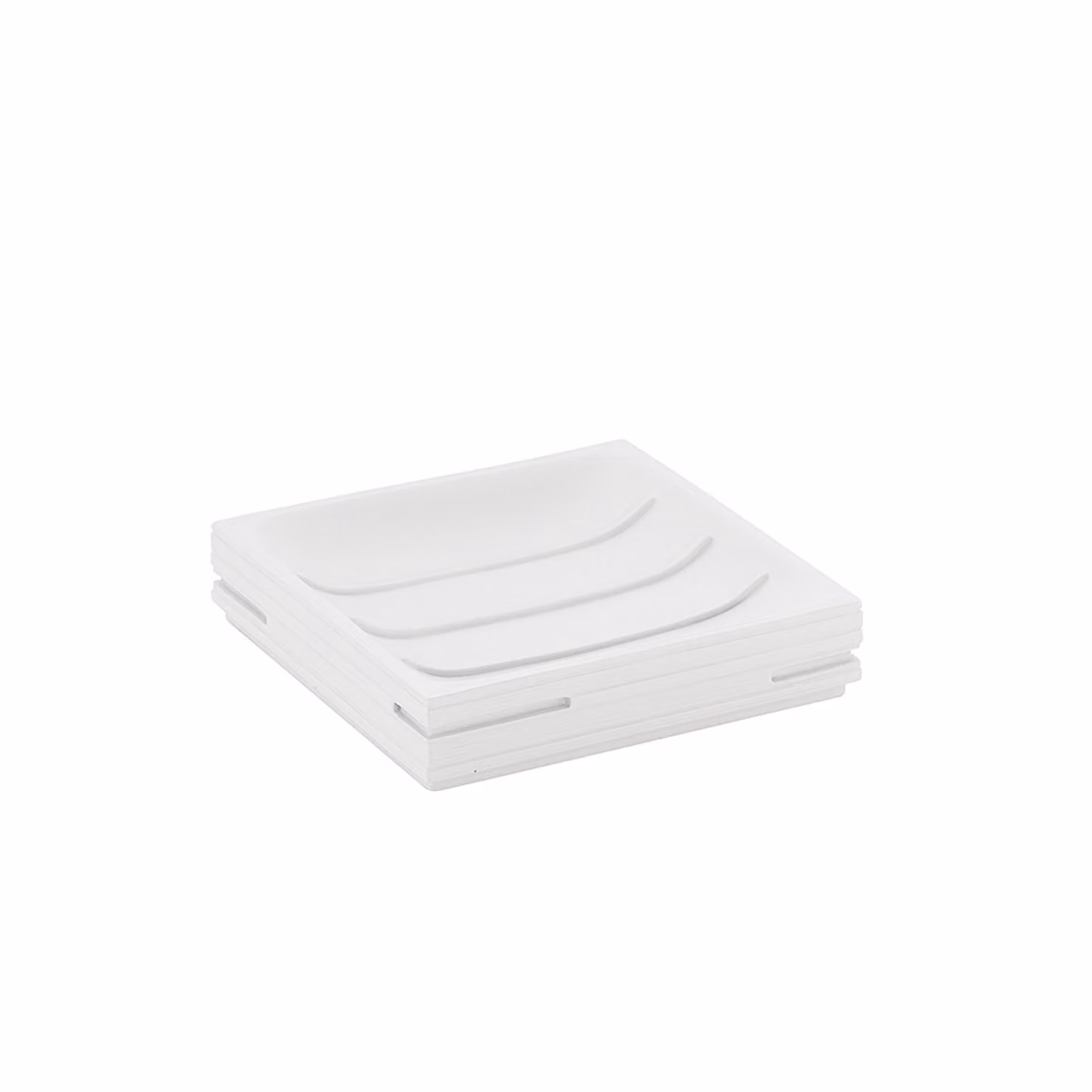Portasapone d'appoggio in resina QU11 Gedy serie QUADROTTO Bianco