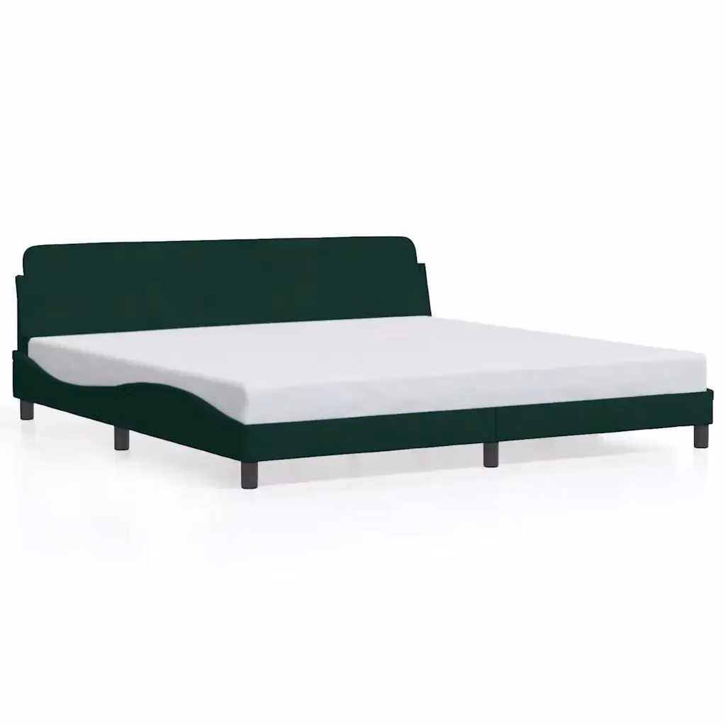 Letto con giroletto Dover vidaXL in velluto verde con struttura in legno e metallo L/P/H: 200 x 15 x 205 cm – 2