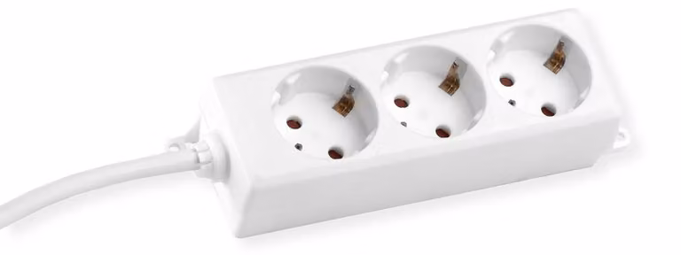 BACHMANN SELLY Presa di corrente 3x contatto di terra, capocorda di montaggio, bianco, 3 m