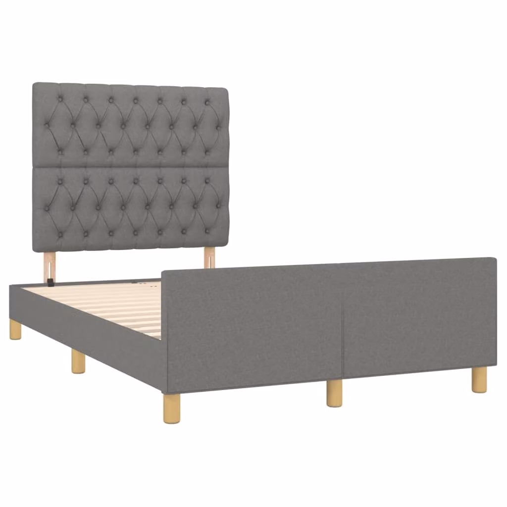 Giroletto senza Materasso Grigio Scuro 120x190 cm in Tessuto
