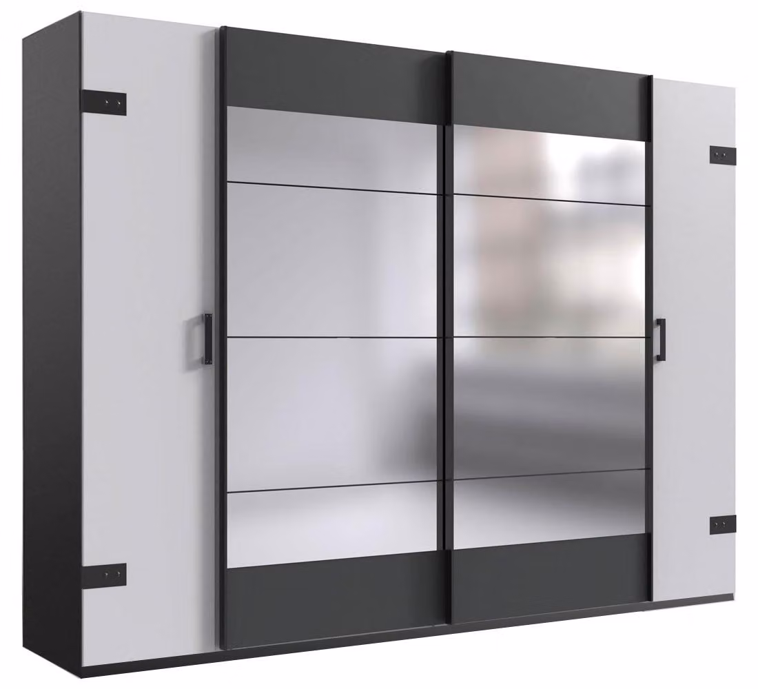 Armadio a battente/scorrevole Stockholm Armadio 270x65x210cm bianco grafite (18769)