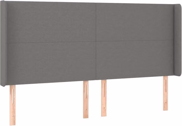 Testiera | Testata ad Orecchio GrigioScuro 183x16x118/128cm inTessuto