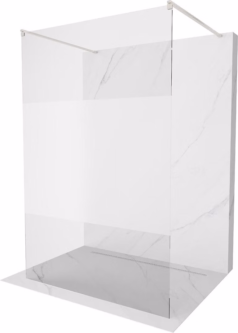 Mexen Kioto parete doccia indipendente 140 x 200 cm, trasparente/brina 8 mm, nichel spazzolato - 800-140-002-97-35