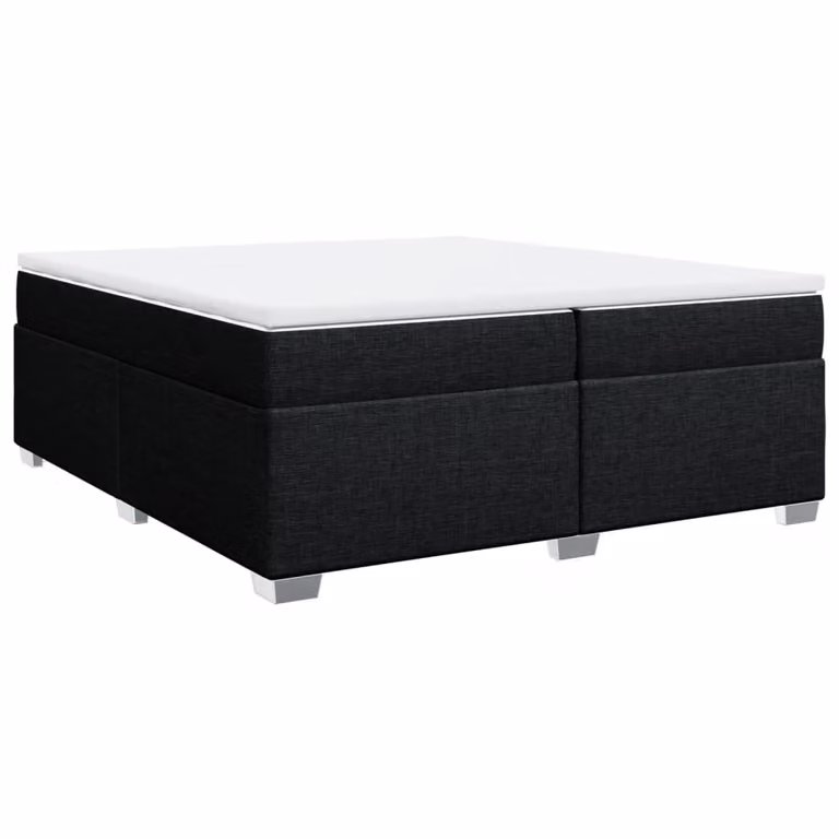 Giroletto a Molle con Materasso Nero 200x200 cm in Tessuto
