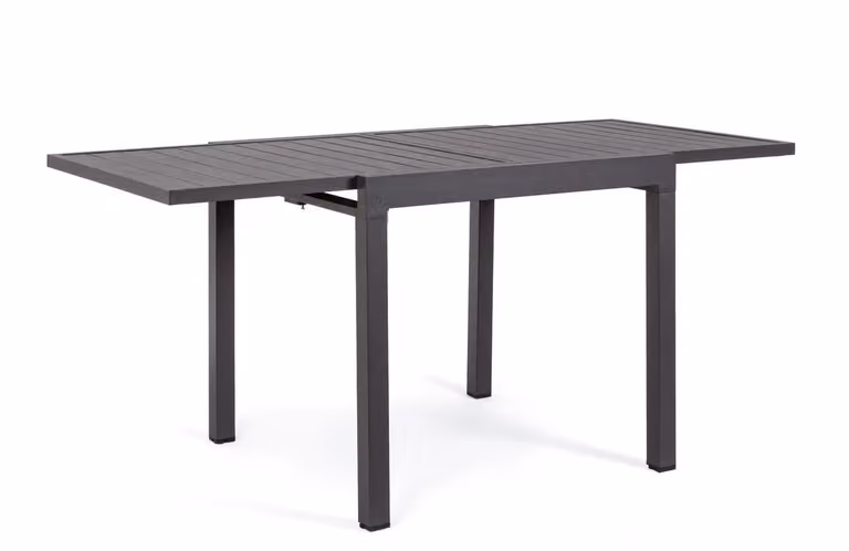 Tavolo allungabile PELAGIUS in alluminio antracite 83×80 cm – 166×80 cm