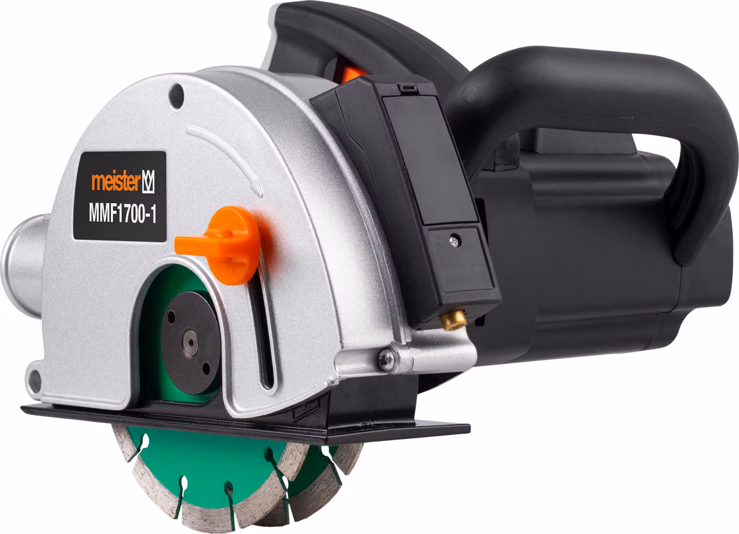 Fresatrice per muri Meister 1700W, MMF1700-1 - Incl. 2 dischi diamantati Ø 150 mm - Larghezza scanalatura fino a 29 mm - Profondità di taglio 40 mm - Ausilio di marcatura laser / Fresatrice per muri con aspirazione della polvere / Fresatrice per scanalatu