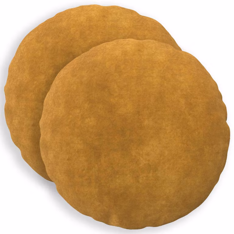 vidaXL Federa 2 pcs HEERLEN Giallo Ø 60 cm Fleece in microfibra