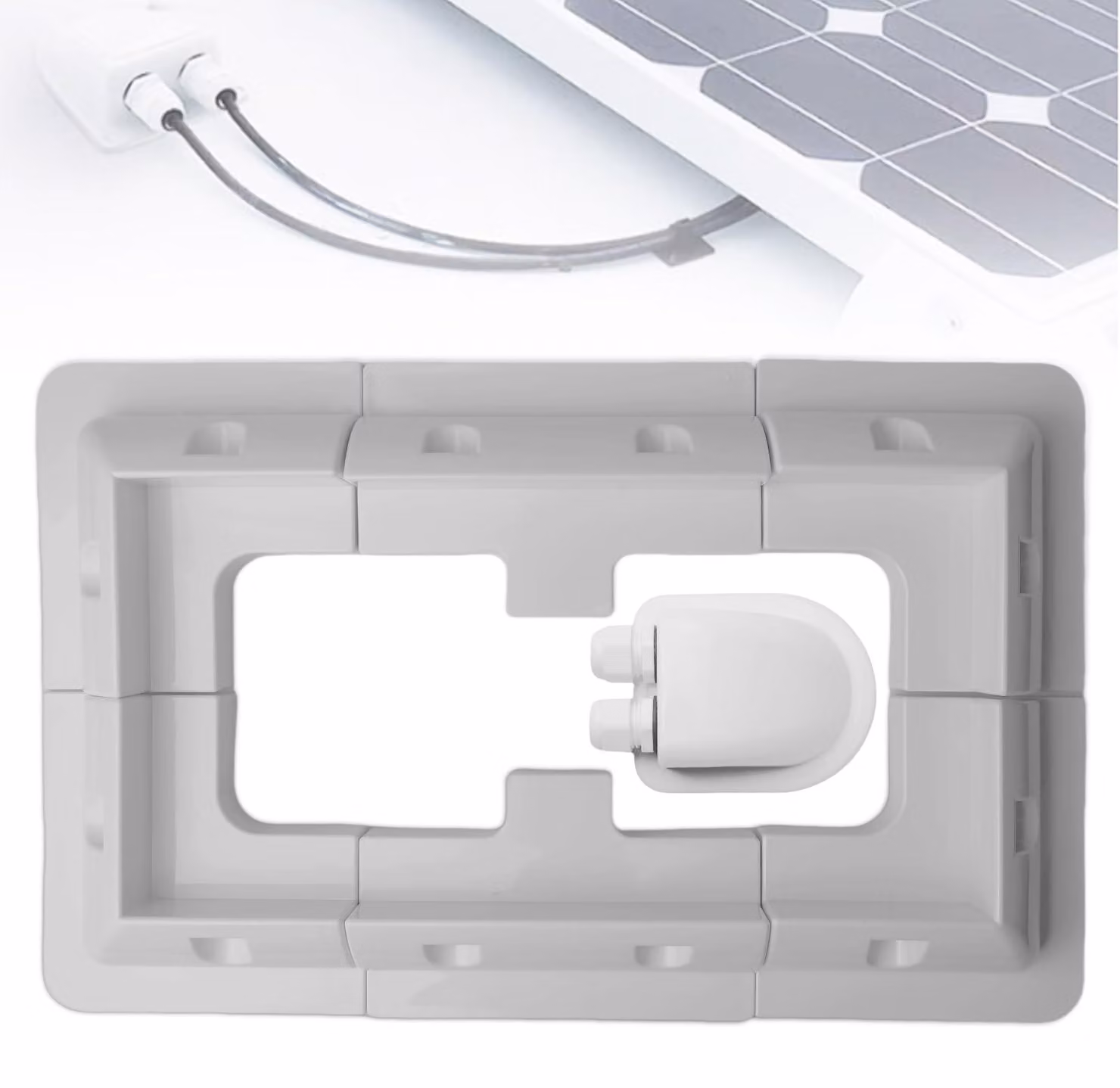 Set di 7 supporti per pannelli solari, in ABS, colore bianco, dimensioni 26x30x2 cm, senza necessità di foratura