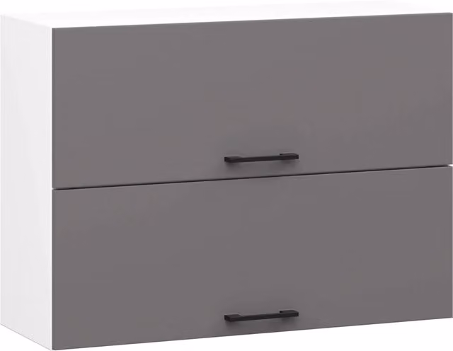 Mobile pensile da cucina Akord Oliwia G2 con 2 ante, Bianco e Grigio Grafite, L: 80 cm, P: 30 cm, H: 58 cm