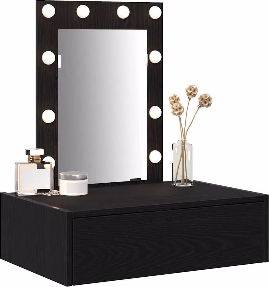 Tavolo da Trucco Nero 60 x 40 x 70 cm Legno multistrato