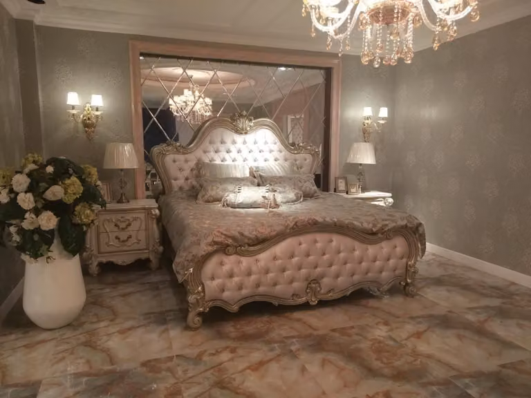 Chesterfield Doppelbett Bett Ehebett Design Luxus Betten Barock Antik Stil
