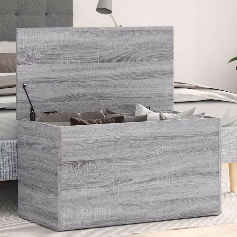 Cassapanca moderna vidaXL in legno in color grigio, L: 84 cm, P: 42 cm, H: 46 cm