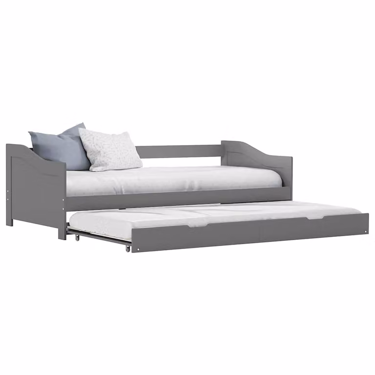 vidaXL Dormeuse Estraibile Grigia con Cassetti L/P/H: 90 x 200 x 66 cm