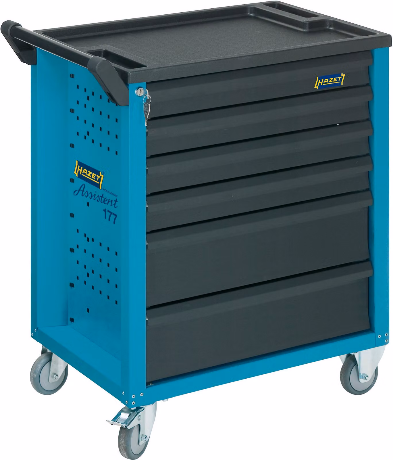 Carrello da officina Hazet Assistent 177-6 - Cassetti piatti: 4 x 80 x 527 x 348 mm - Cassetto | 177-6
