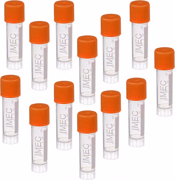 Set di 100 provette in plastica (1,8 ml, con tappo a vite)