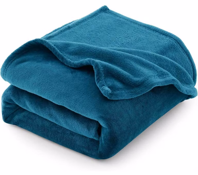 Coperta in flanella, 150x200 cm, color turchese, adatta per tutte le stagioni