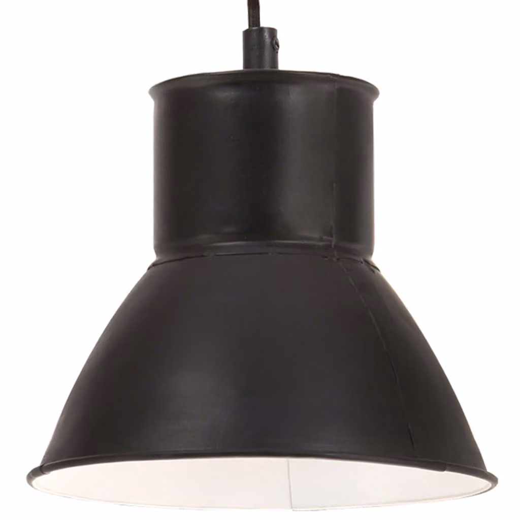 The Living Store Lampada a sospensione 25 W Nero Rotonda 17 cm E27