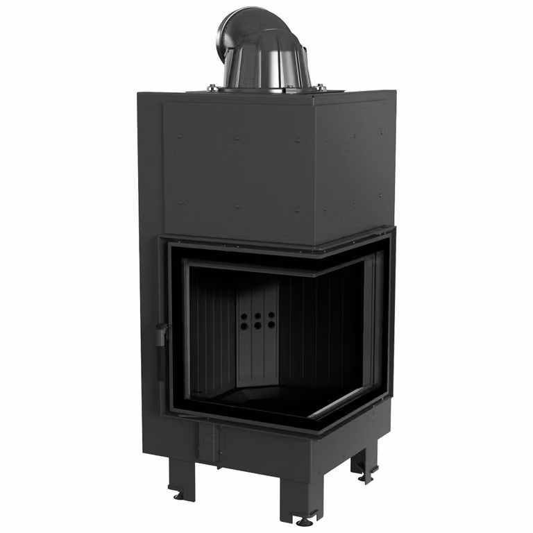 Inserto camino in acciaio KRATKI MBN destro 8 kW Ø 200 rivestimento nero