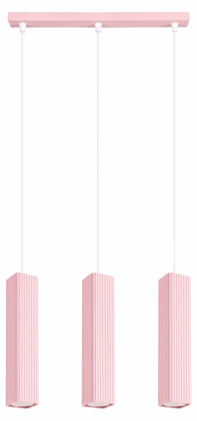 Lampada a sospensione RAYO 3L rosa 3xGU10 10W alluminio 98x6x45cm Sollux Lighting