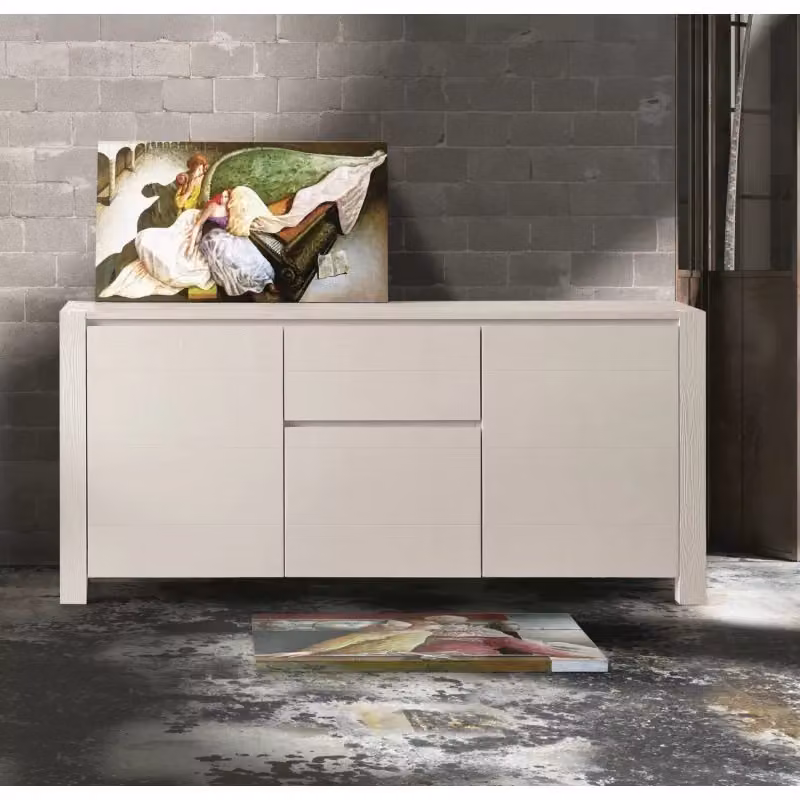 Madia moderna Mobili 2G in abete bianco spazzolato con 2 ante e 2 cassetti L: 185 cm, P: 50 cm, H: 84 cm – 2