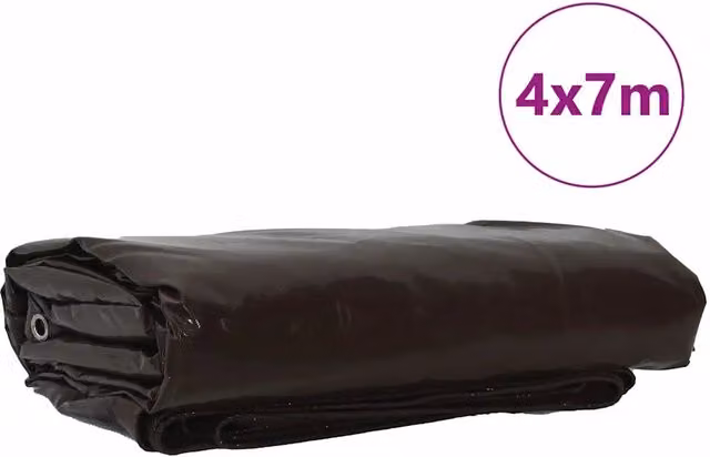 Telo 650g / m2 Marrone 4 x 7 m Tela con rivestimento in PVC