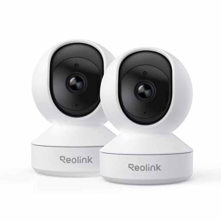 Reolink E1, telecamera di sicurezza per interni WiFi 2K 4MP 2,4GHz, panoramica a 355° e inclinazione a 50°, rilevamento persone/animali, visione notturna, audio bidirezionale, 2 pack
