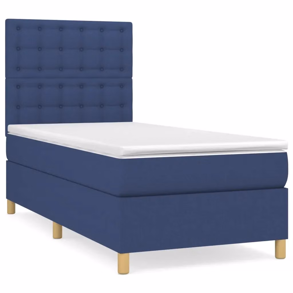 Letto Ibrido con Giroletto a Molle e Materasso vidaXL, Blu e Bianco, L 80 x P 200 cm – 2
