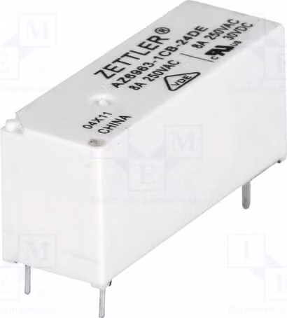 1 relè: elettromagnetico, 8A/250VAC, bobina: 24VDC, 8A, modello AZ6963-1CB-24DE, prodotto elettrico