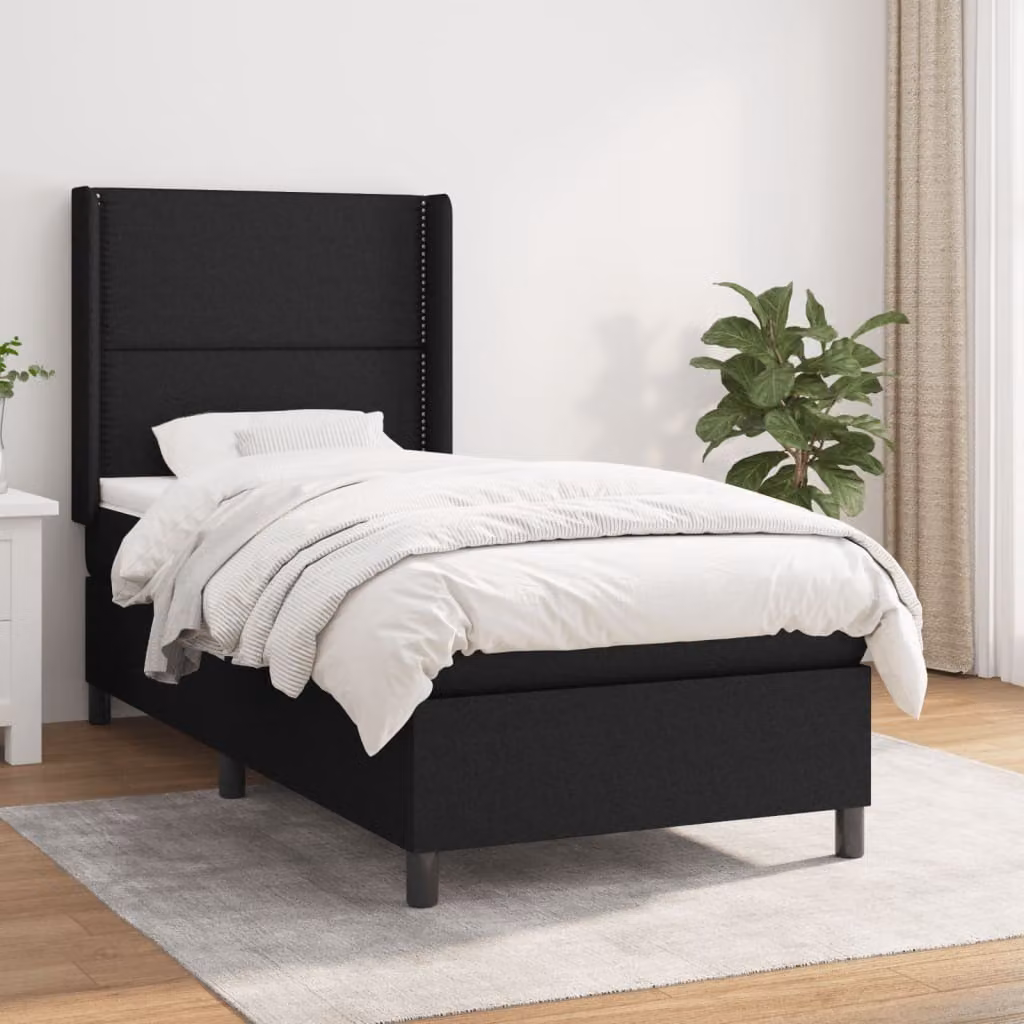 Maison Exclusive - Letto boxspring con materasso nero 90x190 cm Tessuto