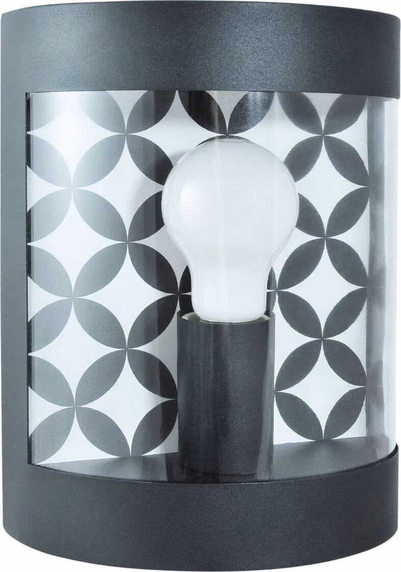 Applique da esterno MURET nero opaco 1xE27x10W in alluminio, dimensioni: 23,8x18,2x10,4 cm, IP44, Polux