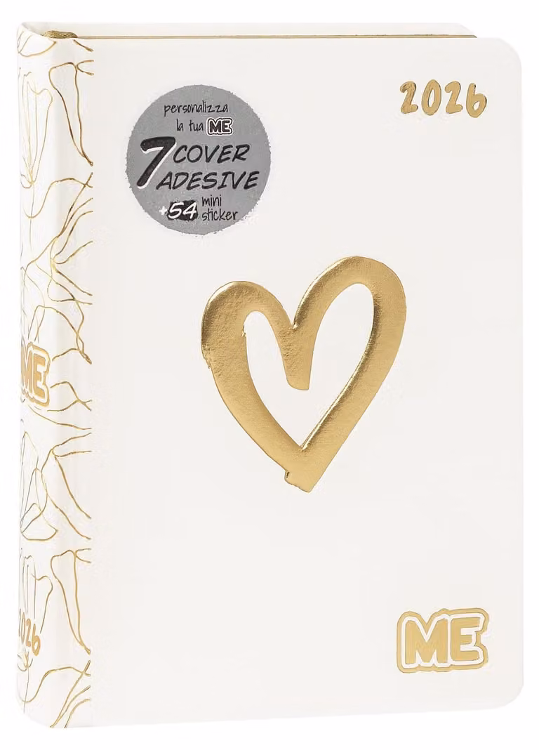 Omgoods - Calendario giornaliero "ME" per 16 mesi, formato medio, 2025-2026 - Copertina morbida