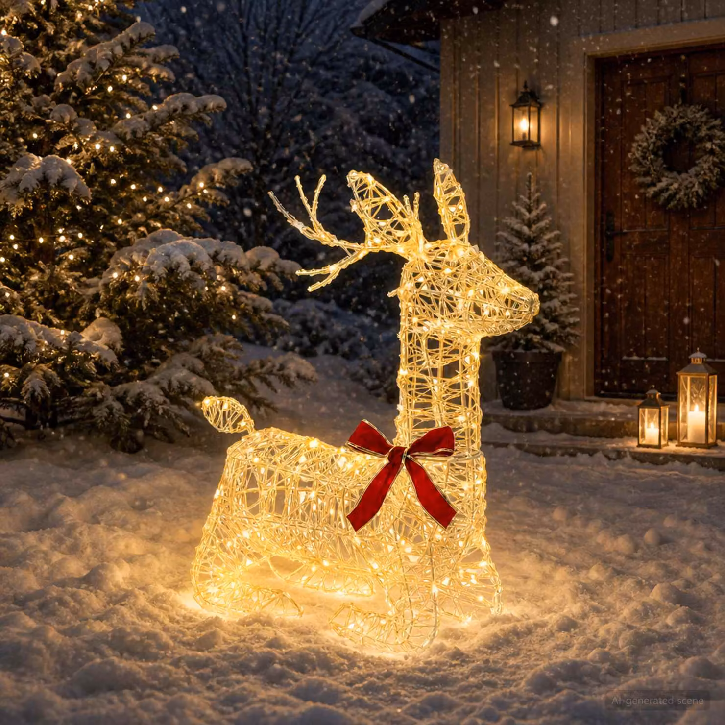 vidaXL Renna di Natale 3D LOVIISA 140 LED Bianco caldo 55 x 22 x 63 cm