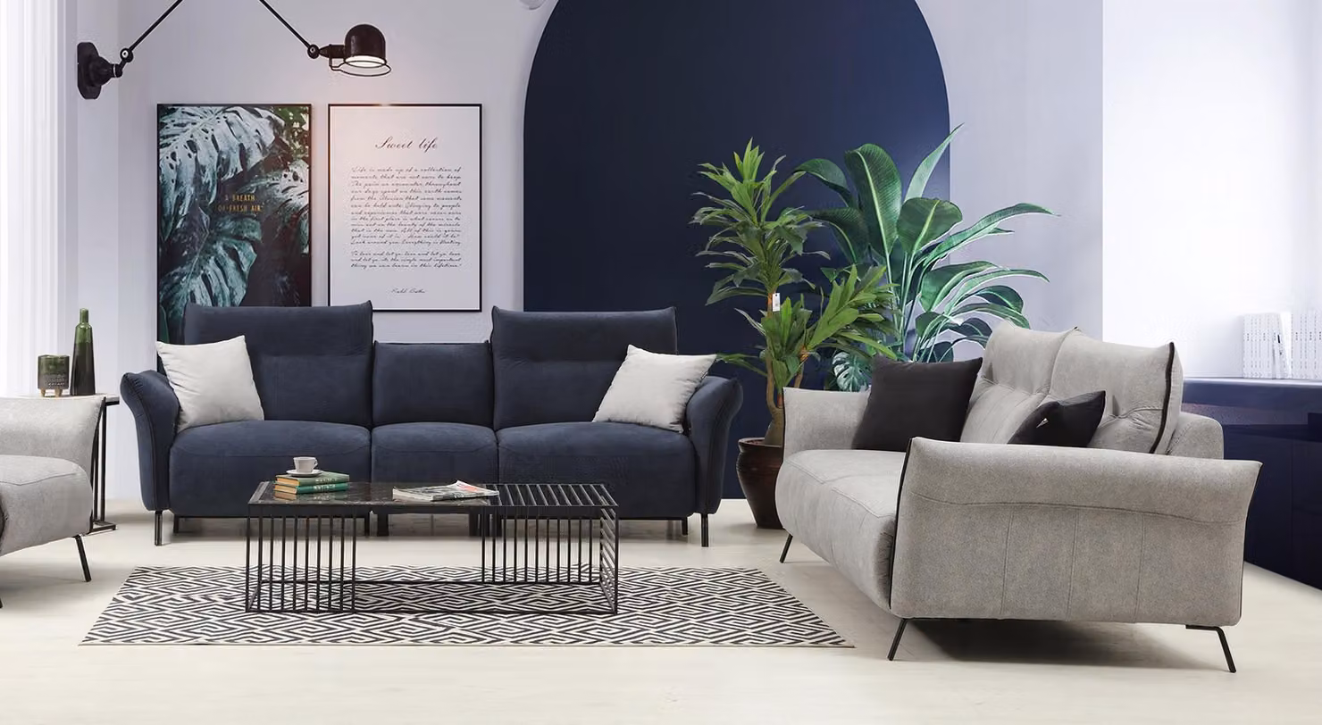 Sofagarnitur Set 2 tlg Sofa Couch Polstersessel Modern Designer Luxus Möbel