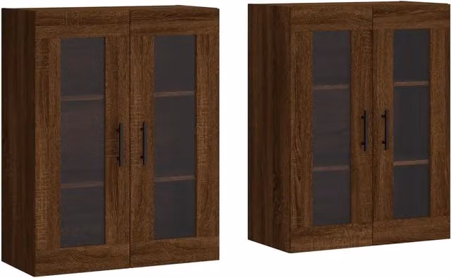 Armadietti a Parete 2 pz Rovere Marrone in Legno Multistrato CFW7105801