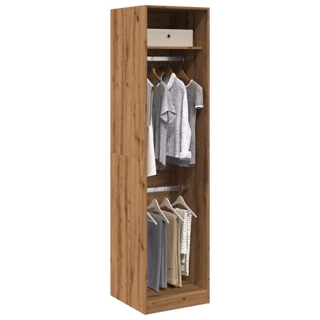 Armadio vidaXL in legno rovere marrone con ante e ripieni, L/P/H: 50 x 50 x 200 cm – 1