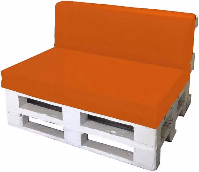 Cuscini per Pallet Avalli Arancione con Seduta e Schienale in Poliestere Idrorepellente L: 120 cm, P: 80 cm