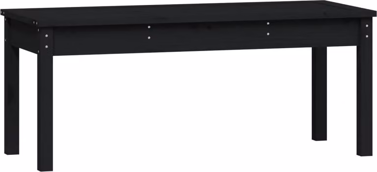 Panca da Giardino Nera 109x44x45 cm Legno Massello di Pino