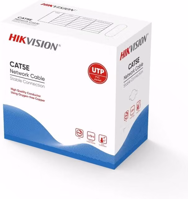 Hikvision DS-1LN5E-E/E Cavo di Rete UTP Cat5e 305 Metri Rame Puro 0,45mm Grigio
