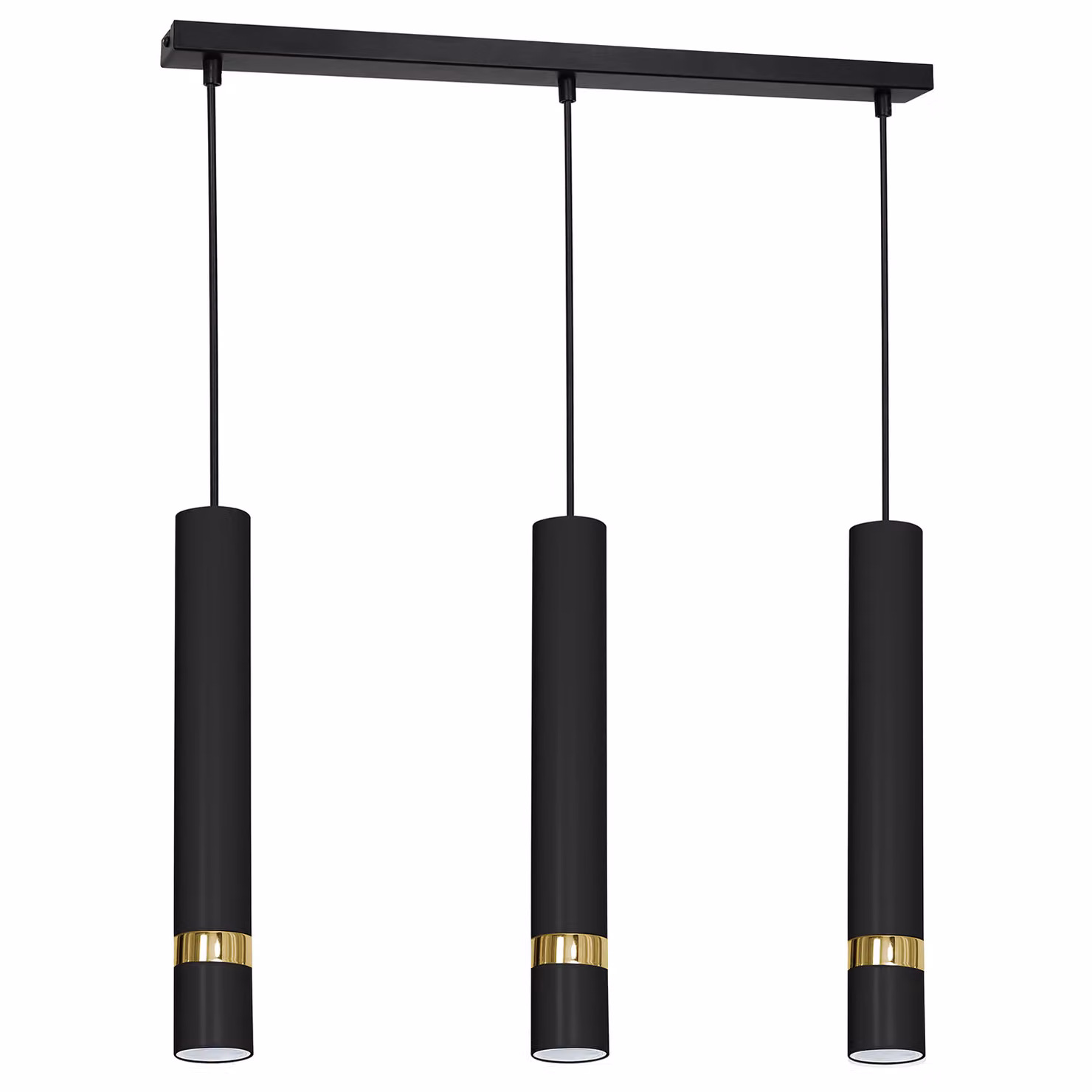 LUMINEX lampada a sospensione Reno nero/oro 3
