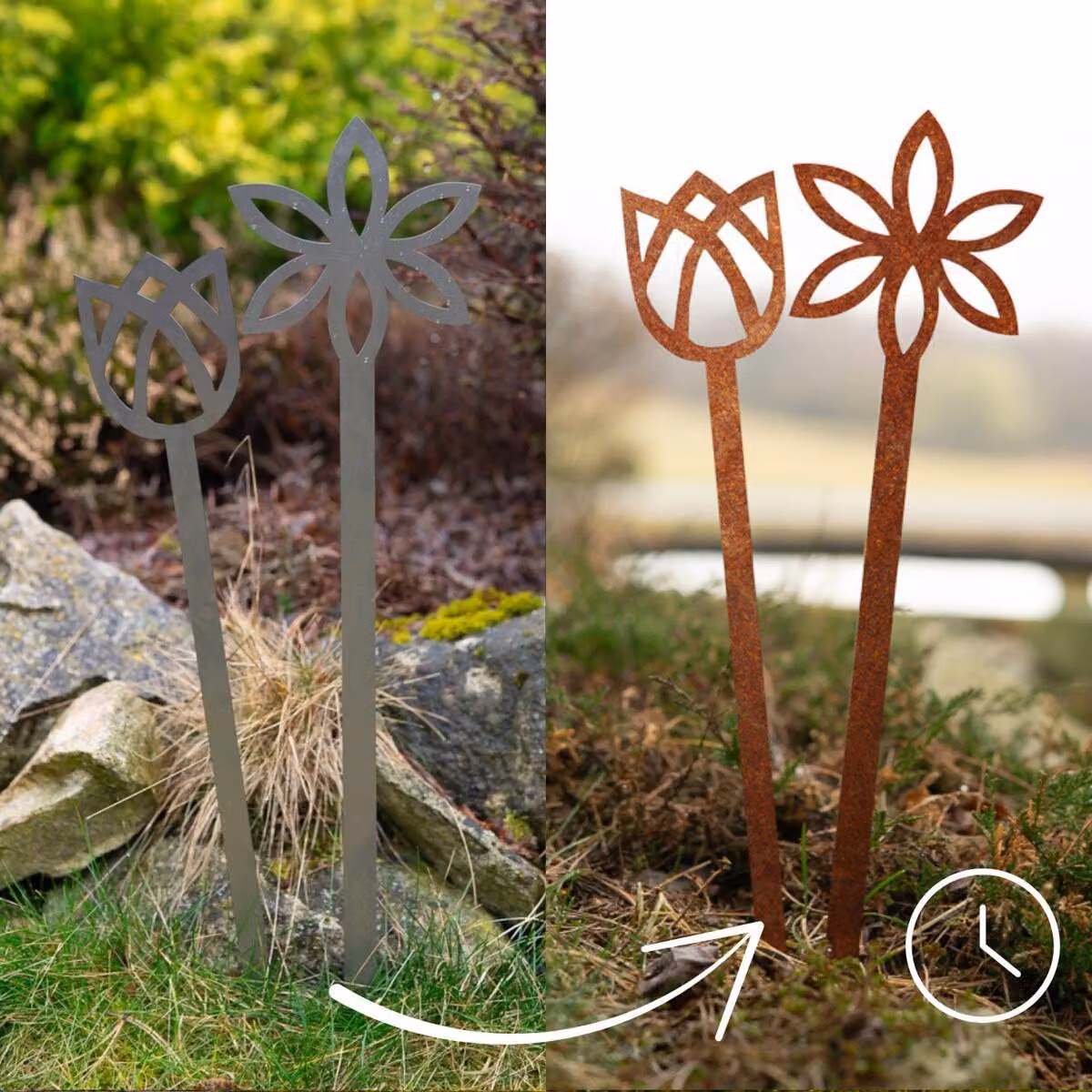 CORGARDEN Decorazione da giardino tulipano 62 x 10 cm, corten CORGARDEN 1055
