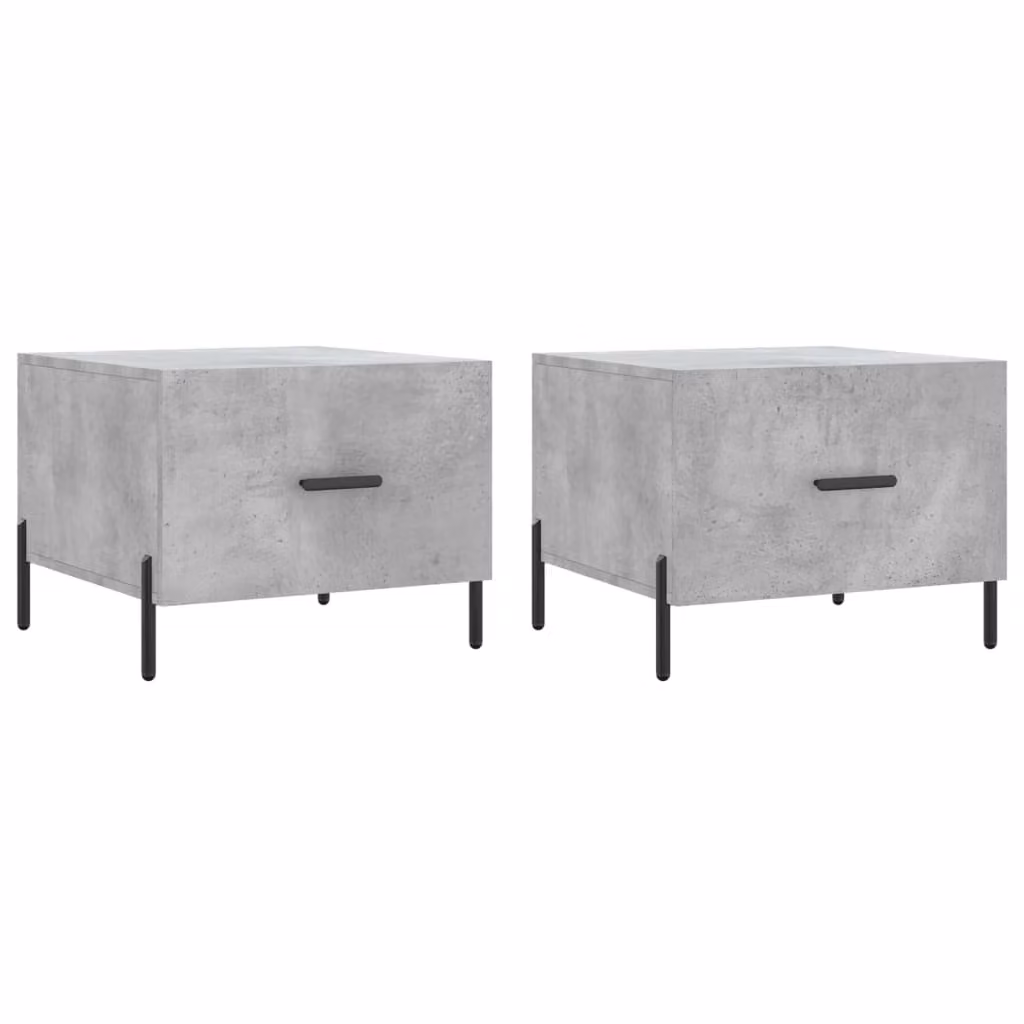 Tavolini Salotto 2pz Grigio Cemento 50x50x40 Legno Multistrato