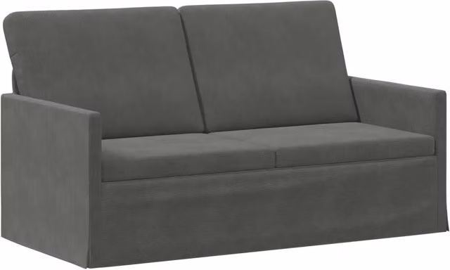 Divano a 2 posti vidaXL in tessuto cord grey con struttura in metallo L: 150 cm, P: 81 cm, H: 82 cm – 1