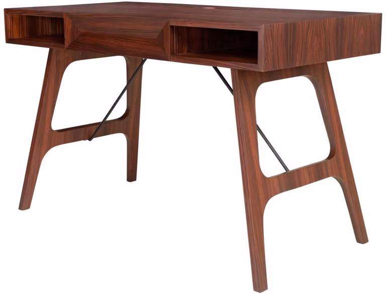 Casa Padrino scrivania in palissandro con cassetto marrone 120 x 60 x h. 76 cm - Mobili per ufficio