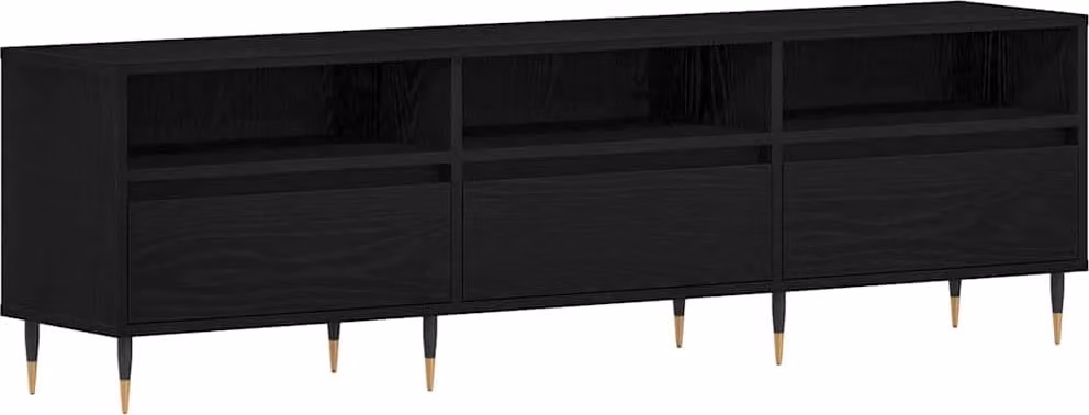 Mobile TV Rovere Nero 150 x 30 x 44,5 cm Legno multistrato