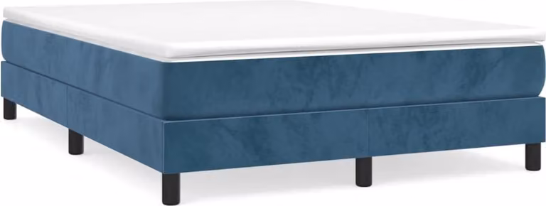 Giroletto a Molle con Materasso Blu Scuro 140x200 cm in Velluto