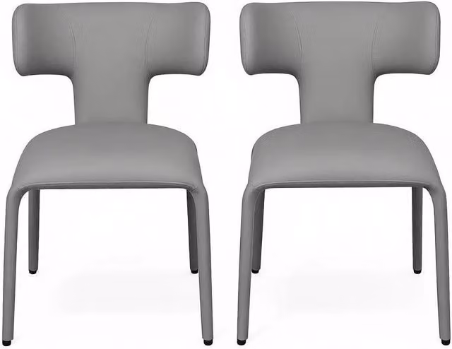 Set di 2 Sedie da Pranzo con Schienale Curvo in Ecopelle e Metallo 53x53x78 cm