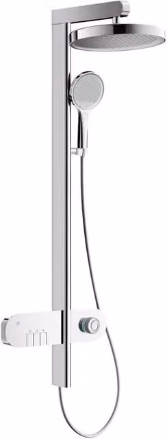 Colonna doccia Pegasus con comandi, miscelatore e display LED cromo Aquasanit