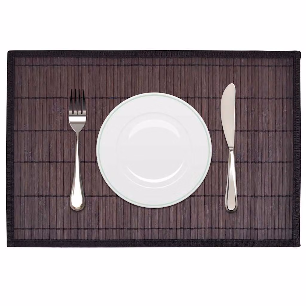 Set di 6 tovagliette in bambù vidaXL marrone scuro, L 45 cm x P 30 cm