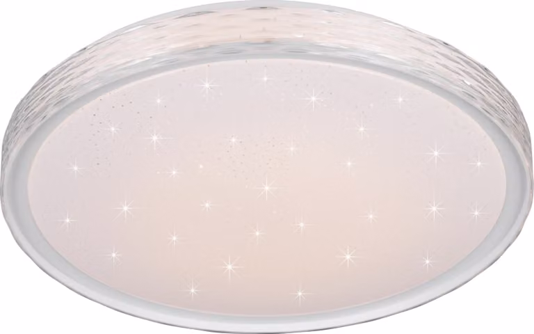 Plafone LED, metallo, bianco, effetto Starlight, D 39 cm